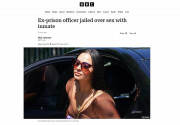 Brasileira que foi presa por fazer sexo com detento no Reino Unido é condenada pela Justiça britânica