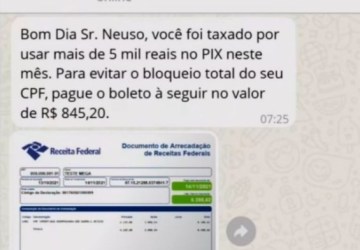 Receita alerta para golpes com taxa falsa sobre Pix