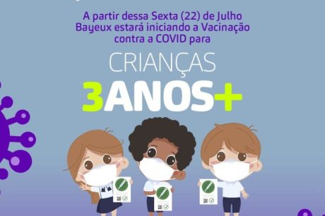 Covid-19: Bayeux começa a vacinar crianças de 3 e 4 anos nesta sexta-feira (22)