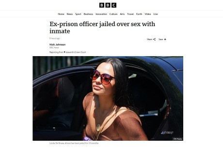 Brasileira que foi presa por fazer sexo com detento no Reino Unido é condenada pela Justiça britânica