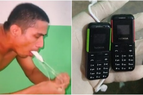 Detento é flagrado com celulares no organismo e 'vomita' dois aparelhos; vídeo