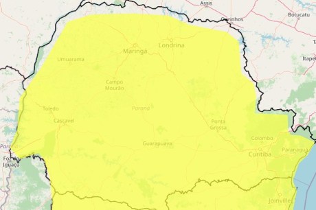 Inmet emite alerta de tempestade para 389 cidades do Paraná; veja lista